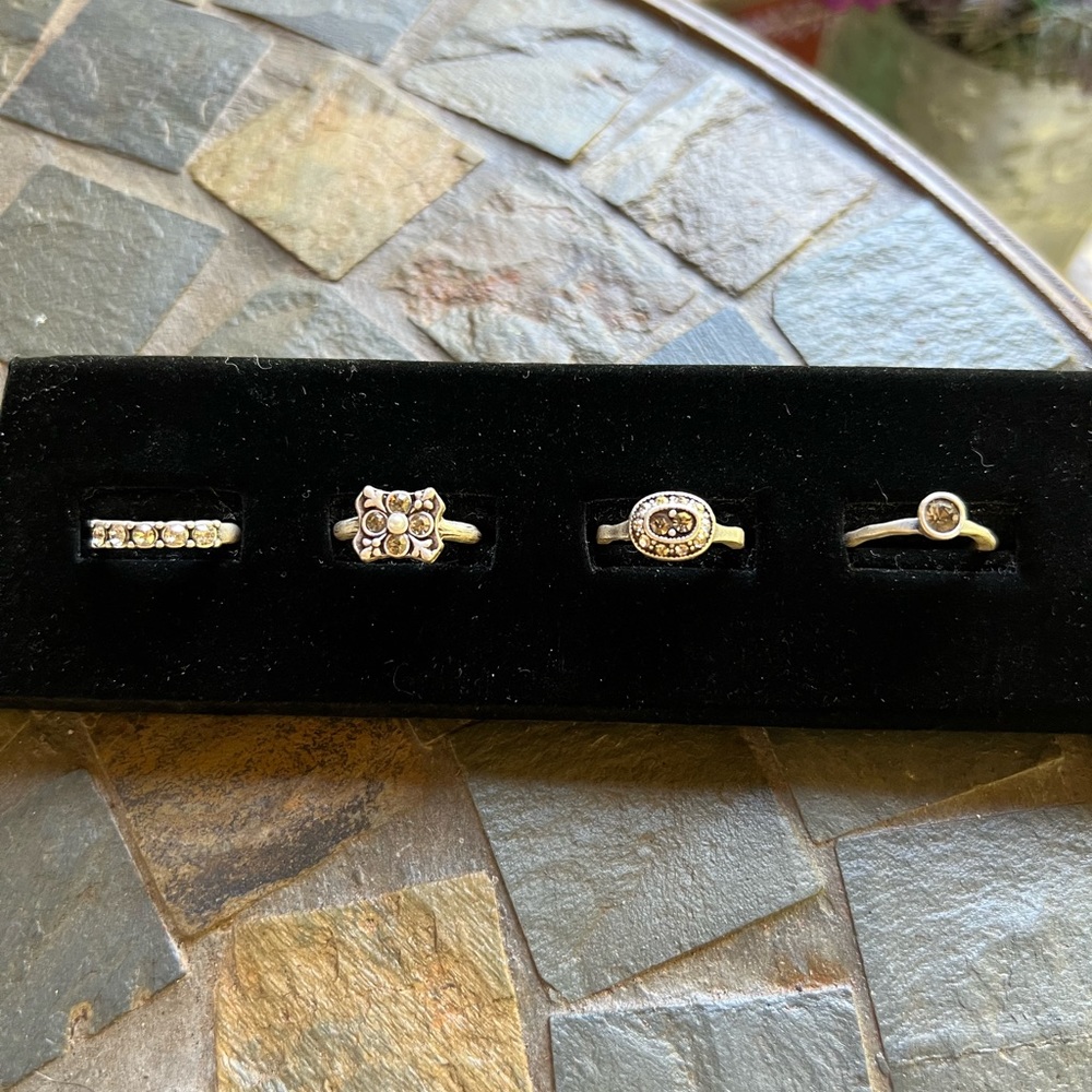 Stackable Costume jewelry rings (4) sz 6.5 NEW